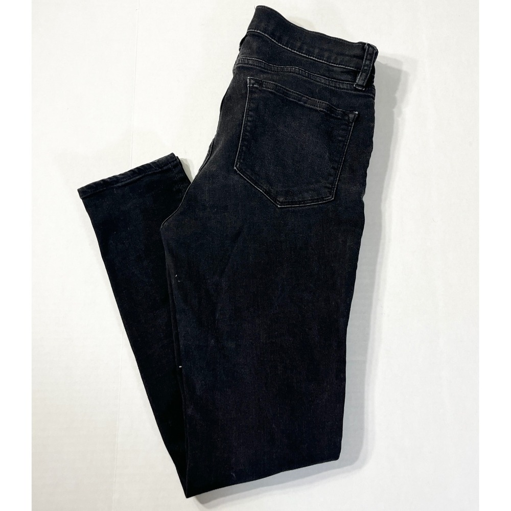 J.Crew Jeans Women 28 Black High Rise Skinny Stretch Denim Preppy Grunge Biker